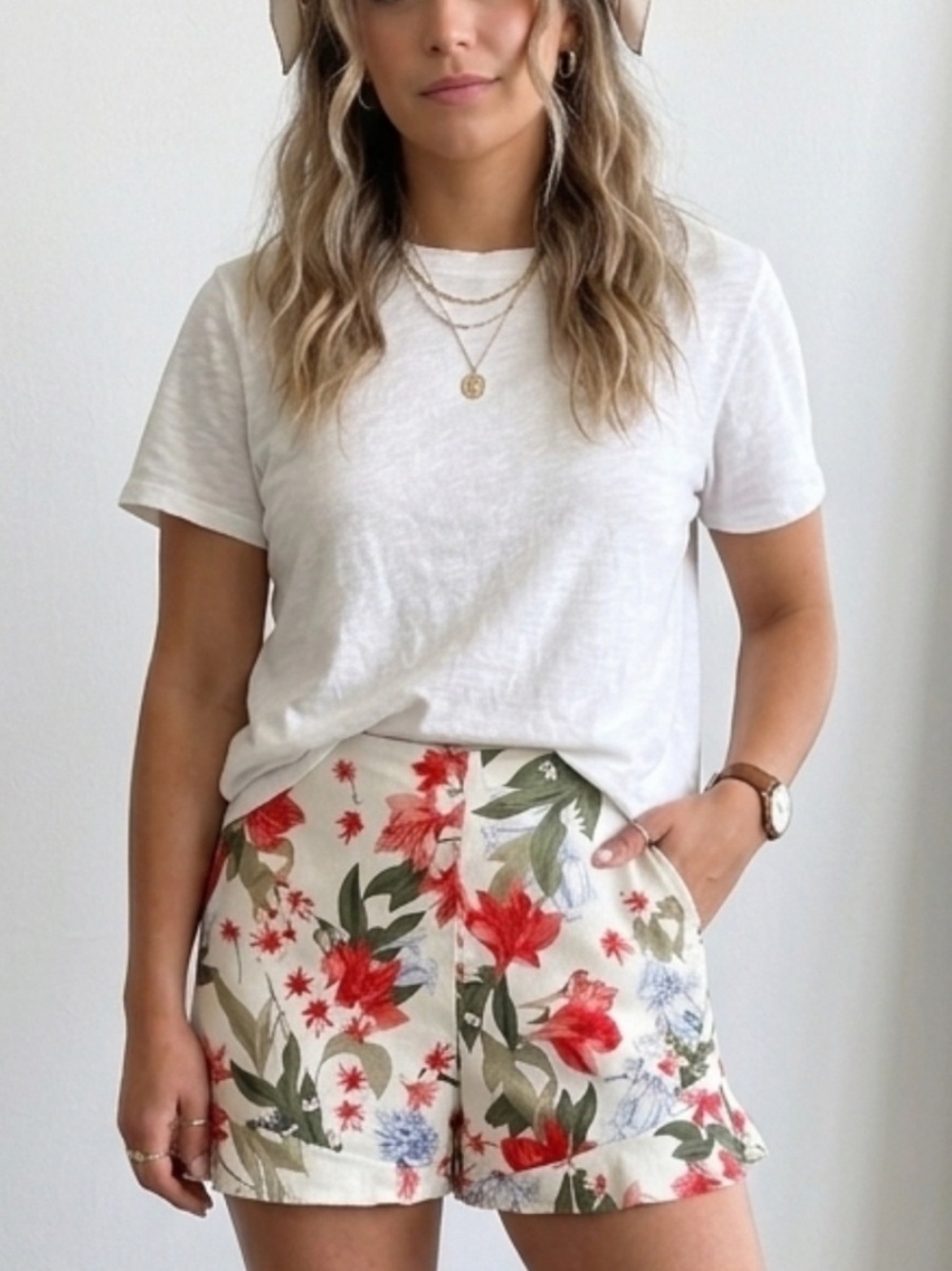 Zara Printed Floral Ruffle Shorts